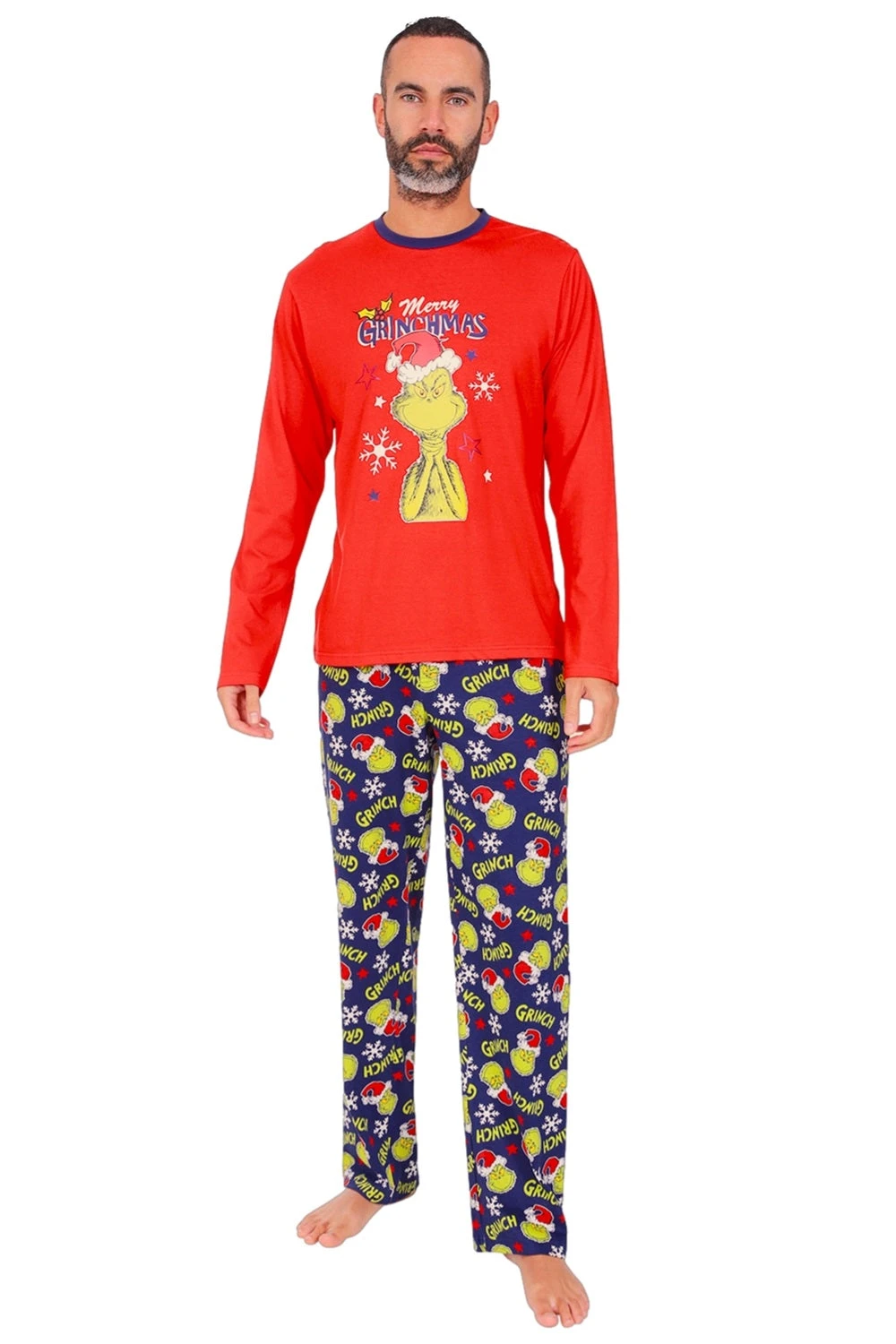 Official The Grinch Merrry Grinchmas Family Long Pyjamas Christmas Matching RED 4 Official The Grinch Merrry Grinchmas Family Long Pyjamas Christmas Matching RED - Image 4
