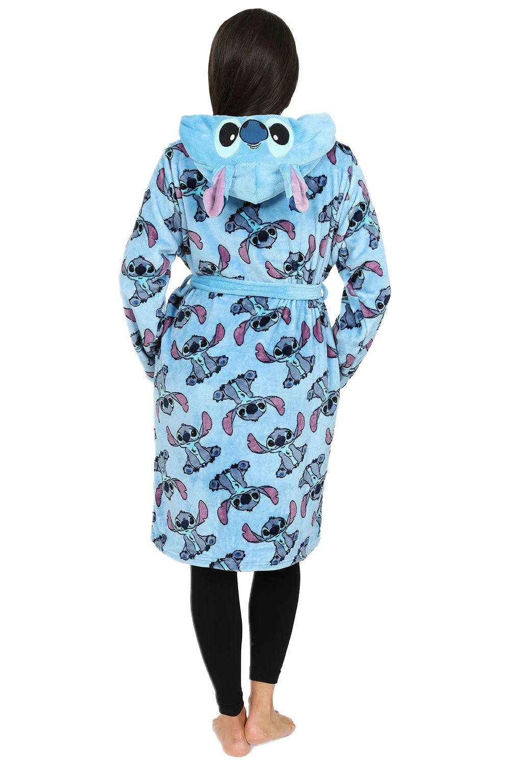 Ladies Lilo And Stitch Blue Fleece Dressing Gown 2 Ladies Lilo And Stitch Blue Fleece Dressing Gown - Image 2