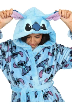 Ladies Lilo And Stitch Blue Fleece Dressing Gown 9 Ladies Lilo And Stitch Blue Fleece Dressing Gown -All Ages Fashion PJF Joanna231114 126