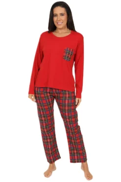 Matching Family Red Check Pocket Women's, Men's And Kids Pyjama Set -All Ages Fashion PJF Joanna231114 17