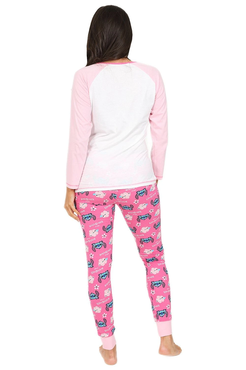Women's Disney Lilo And Stitch Stay Weird Pink White Long Pyjama Set 2 Women's Disney Lilo And Stitch Stay Weird Pink White Long Pyjama Set - Image 2