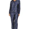 Women's Harry Potter Hedwig Long Navy Satin Pyjama Set