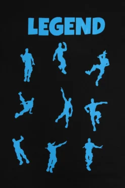 Legend Emote Dance Gaming Blue Short Pyjamas -All Ages Fashion PJF200512 12