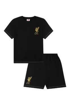 Mens Liverpool F.C Black Gold Short Pyjamas -All Ages Fashion PJF200708 4