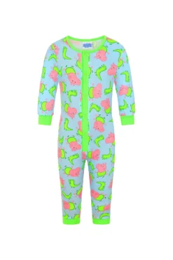 Boys George Pig DinosaurBlue And Green Onesie Sleepsuit