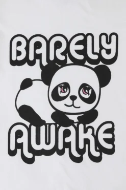 Girls Panda 'Barely Awake' Short Cotton Pyjamas -All Ages Fashion PJF201006 32