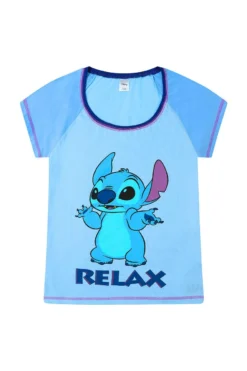 Women's Disney Lilo And Stitch Relax Light Blue Long Pyjamas -All Ages Fashion PJF201007 1