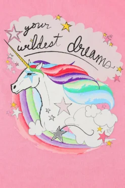 Cute Girl's In Your Wildest Dreams Unicorn Pink Long Pyjamas -All Ages Fashion PJF201019 17