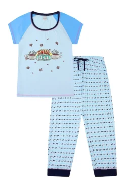 Women's Friends Central Perk Blue Long Pyjamas