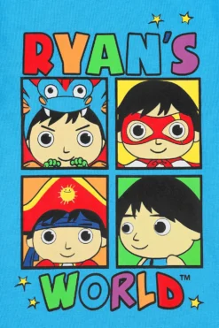 Boys Ryan's World Blue Short Pyjamas -All Ages Fashion PJF210420 7