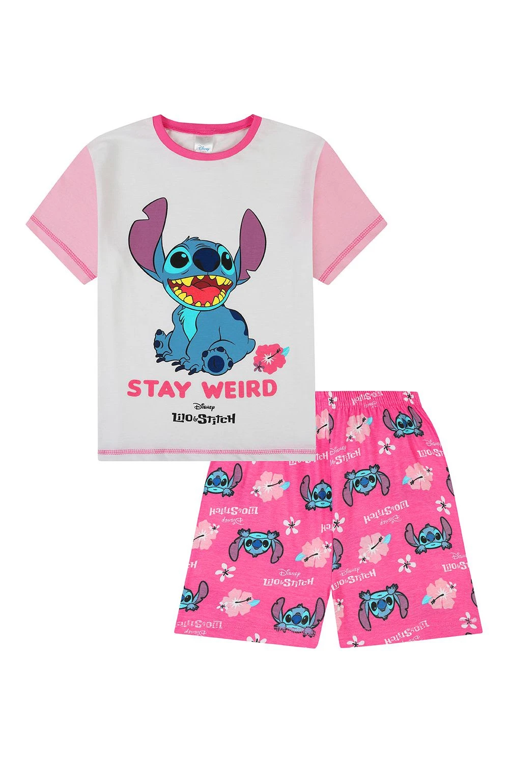 Girls Disney Lilo And Stitch Stay Weird Short Pyjamas 4 Girls Disney Lilo And Stitch Stay Weird Short Pyjamas - Image 4