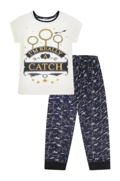Women's Harry Potter 'I'm Really A Catch' Long Pyjamas -All Ages Fashion PJF210706 88 SET