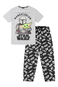 Men's Star Wars The Mandalorian Baby Yoda Child Cotton Long Pyjamas W21 -All Ages Fashion PJF210914 29