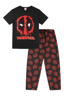 Men's Official Marvel Deadpool Long Pyjamas Sizes S To 2XL Mens Pjs -All Ages Fashion PJF210914 34