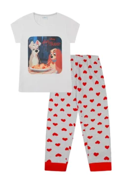 Women's Disney Lady And The Tramp Heart Long Pyjamas -All Ages Fashion PJF211011 34