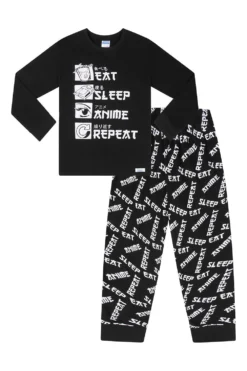 Eat Sleep Anime Repeat Long Pyjamas -All Ages Fashion PJF220112 9