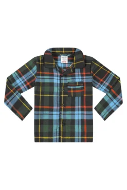 Men's And Boys Matching Brushed Cotton Green And Blue Checked Long Pyjamas -All Ages Fashion PJF220119 6 child