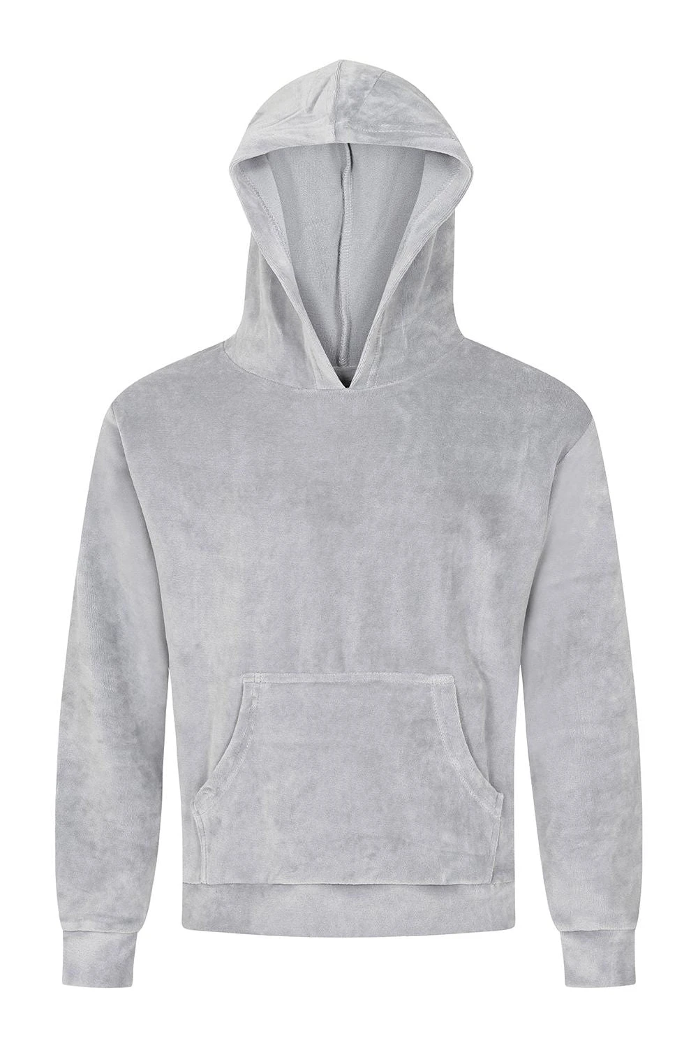 Girls Grey Velour Hooded Lounge Set Tracksuit 4 Girls Grey Velour Hooded Lounge Set Tracksuit - Image 4