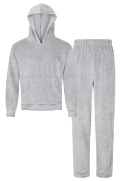 Girls Grey Velour Hooded Lounge Set Tracksuit 11 Girls Grey Velour Hooded Lounge Set Tracksuit -All Ages Fashion PJF220209 22