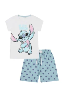 Women's Disney Lilo And Stitch We Love Stitch Short Pyjama Set -All Ages Fashion PJF220726 11