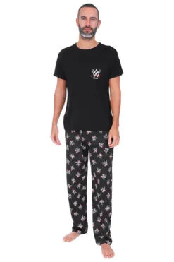 Men's Official WWE Wrestling Long Pyjamas Sizes S To 2XL Mens Pjs