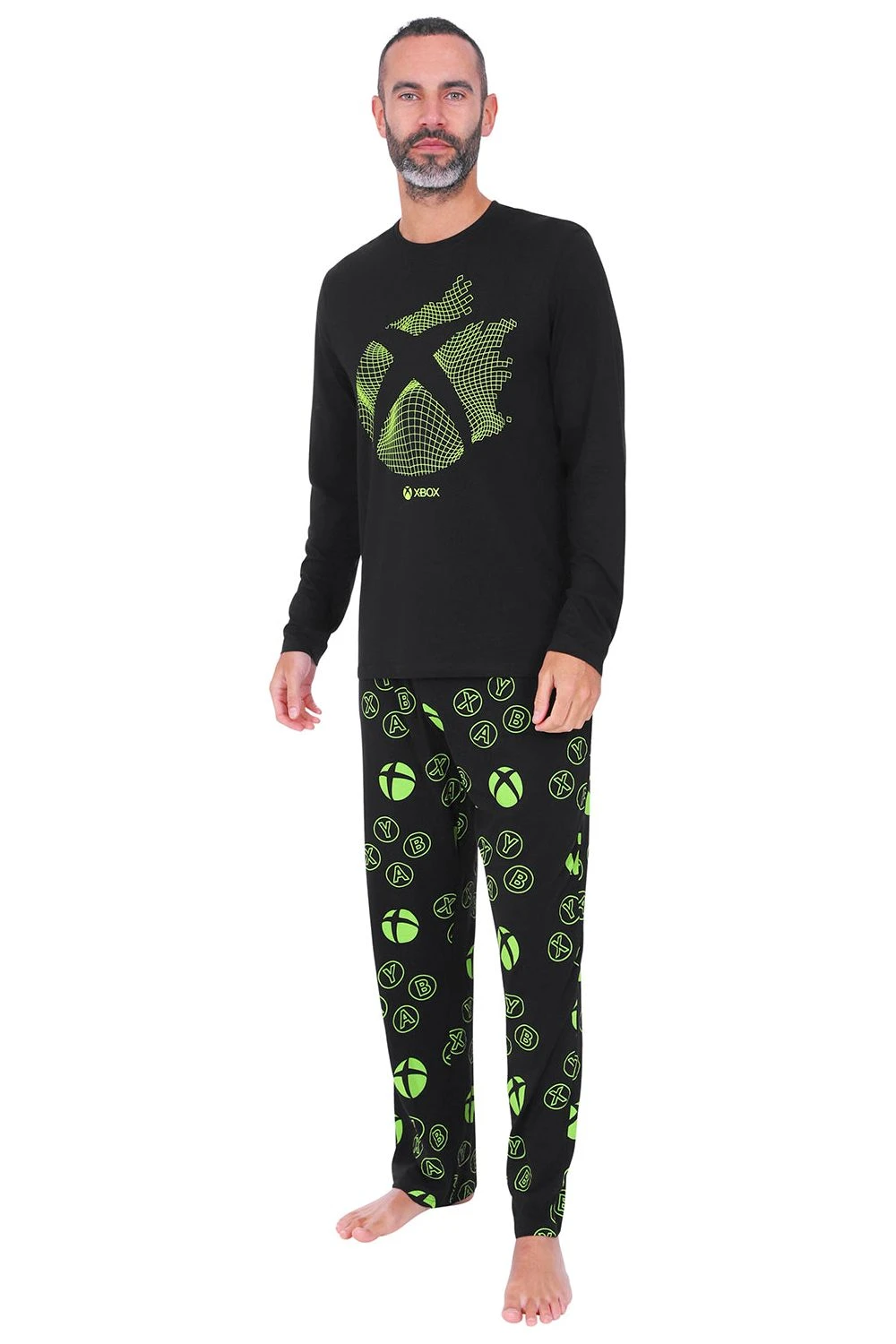 Xbox Official Mens Black Gaming Long Pyjamas 1 Xbox Official Mens Black Gaming Long Pyjamas