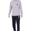 Mens Official Liverpool Football Club Grey Long Pyjamas