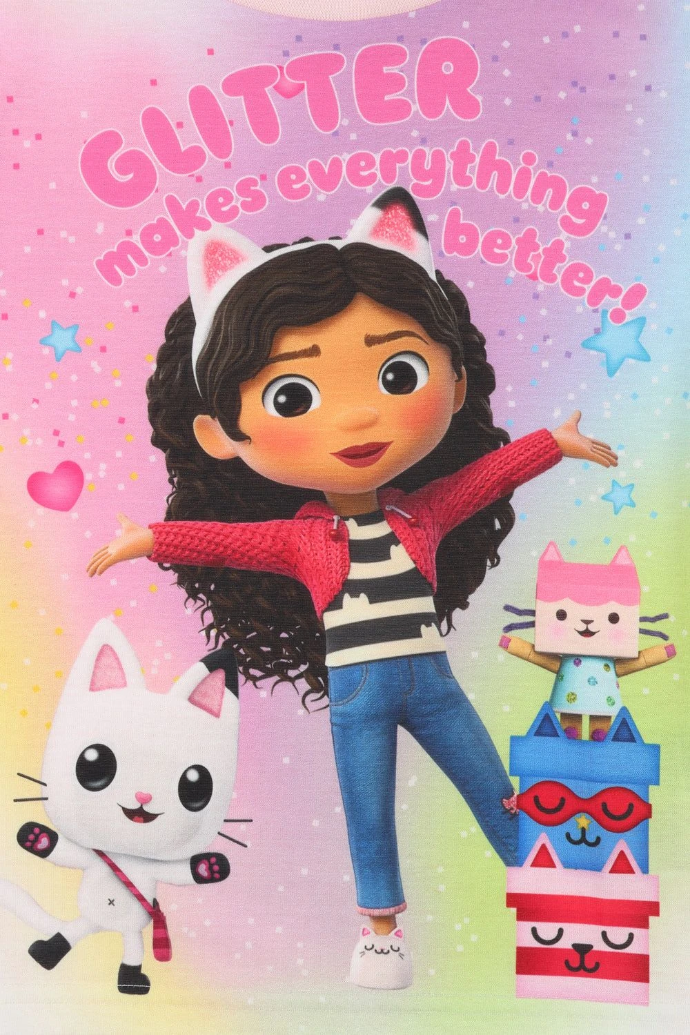 Girls Gabby's Dollhouse 'Glitter Makes Everything Better' Short Pink Pyjama Set 3 Girls Gabby's Dollhouse 'Glitter Makes Everything Better' Short Pink Pyjama Set - Image 3