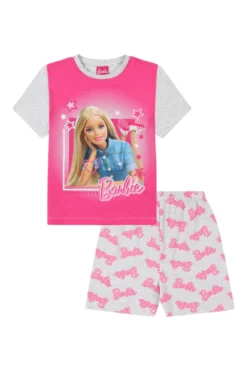Girls Classic Barbie Girl Short Pink Pyjamas -All Ages Fashion PJF230316 41