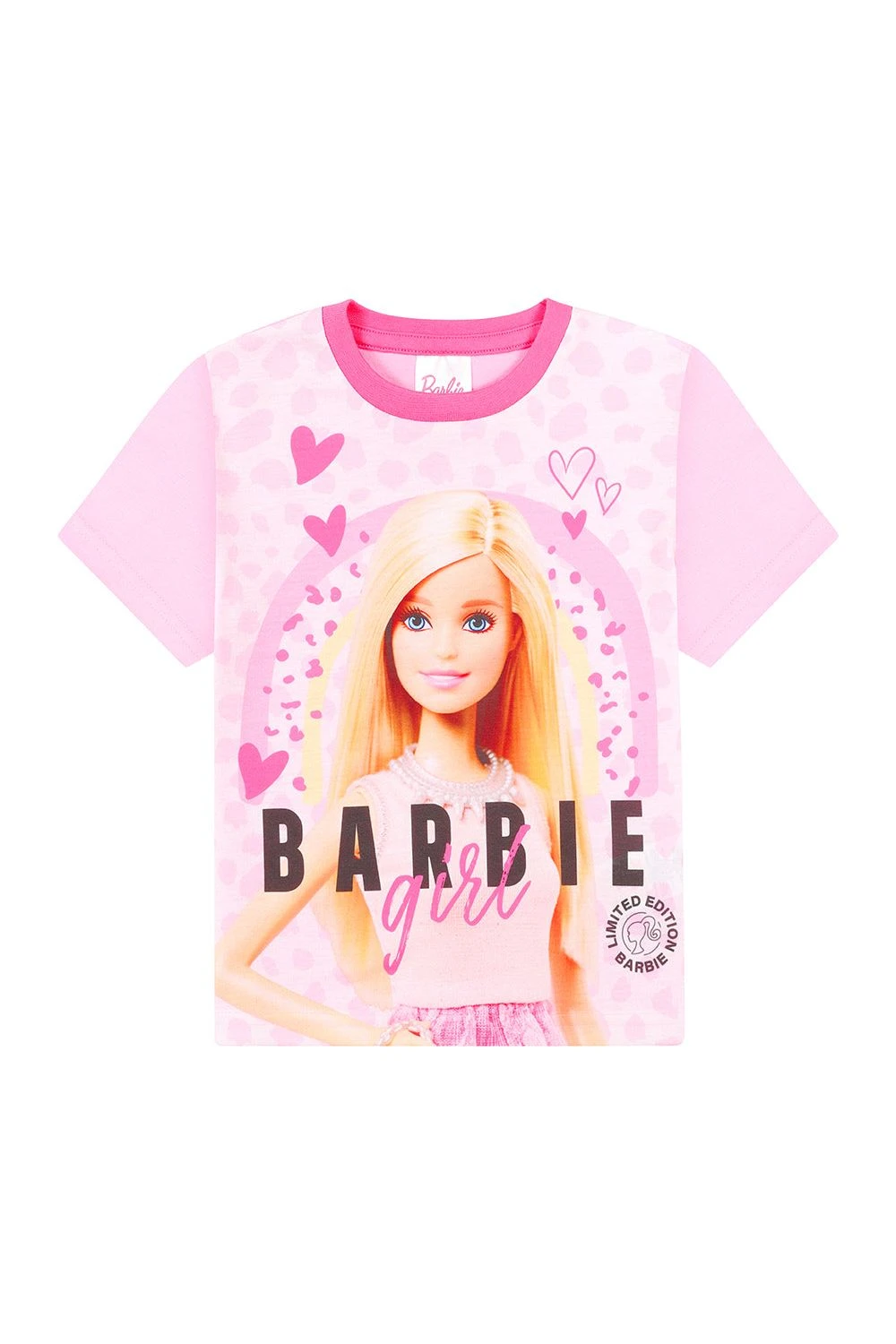 Girls Barbie Girl Short Leopard Print Pink Pyjamas 3 To 10 Years 4 Girls Barbie Girl Short Leopard Print Pink Pyjamas 3 To 10 Years - Image 4