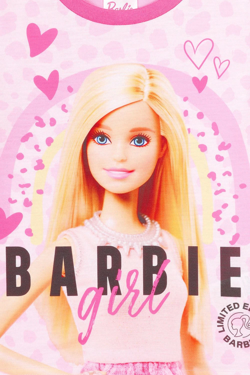 Girls Barbie Girl Short Leopard Print Pink Pyjamas 3 To 10 Years 5 Girls Barbie Girl Short Leopard Print Pink Pyjamas 3 To 10 Years - Image 5