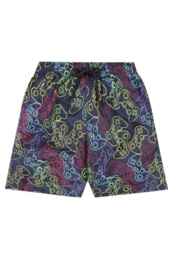 Boys Blue Gaming Controller Swimming Trunks, Swim Shorts With AOP Controller Design Blue