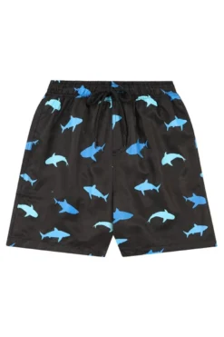 Boys Shark Swimming Trunks, Swim Shorts With All Over Print