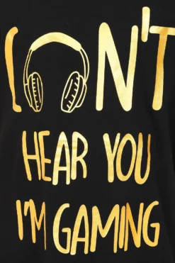 Can't Hear You I'm Gaming' Short Pyjamas Gold -All Ages Fashion PJF230709 54