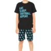 Eat Sleep Football Repeat Blue Short Pyjamas