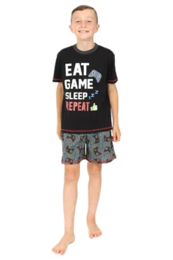 Boys Eat Game Sleep Short Pyjamas