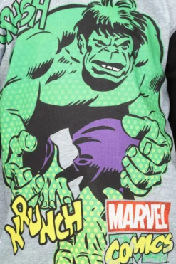 Boys Official Marvel Hulk Krunch Green Grey Long Pyjamas -All Ages Fashion PJF230710 239