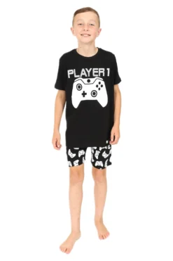 Player 1 White Gaming Controller Short Pyjamas