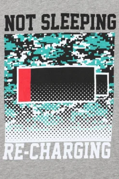 Boys Not Sleeping I'm Just Recharging' Grey Red Long Pyjamas 11 Boys Not Sleeping I'm Just Recharging' Grey Red Long Pyjamas -All Ages Fashion PJF230918 3