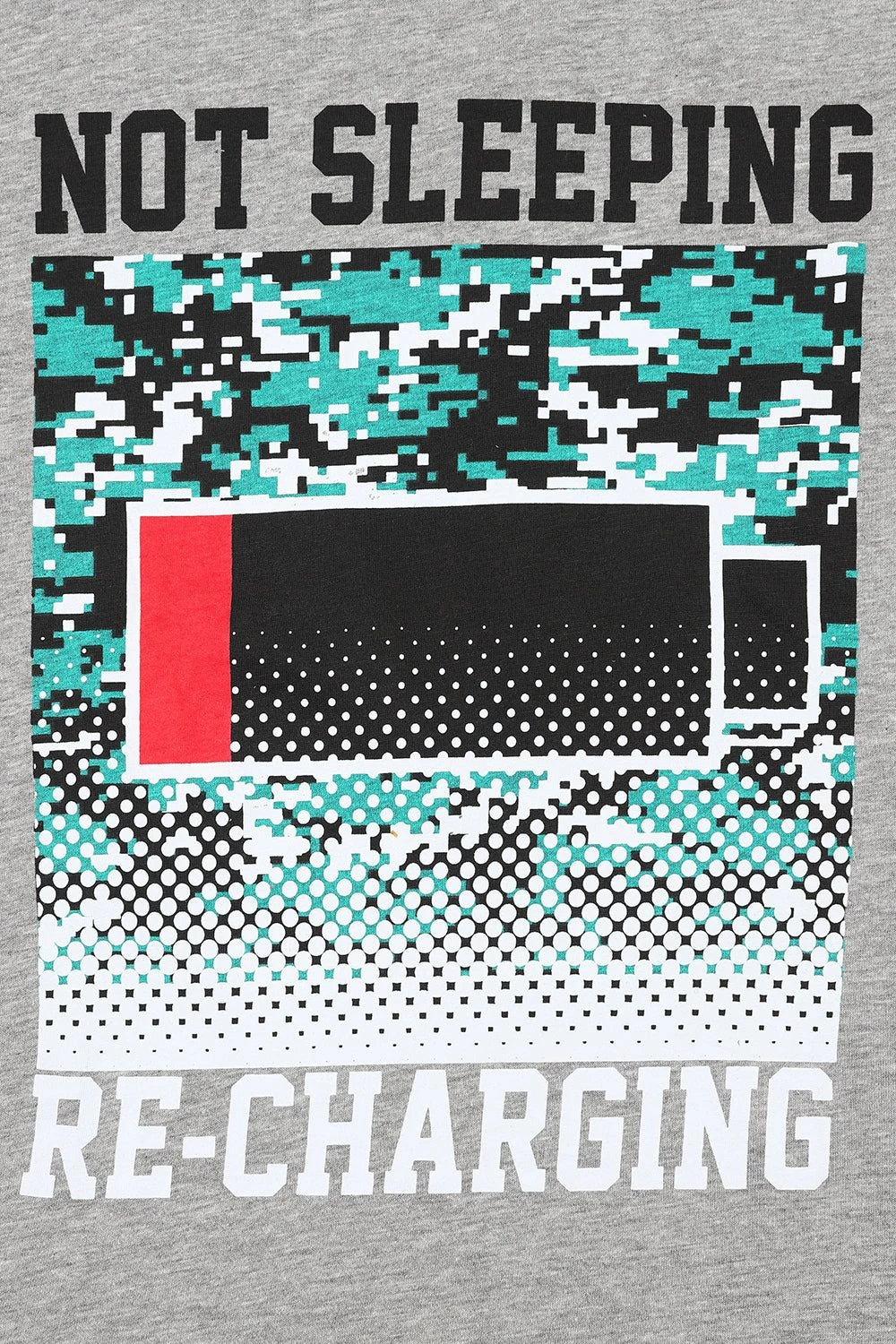 Boys Not Sleeping I'm Just Recharging' Grey Red Long Pyjamas 5 Boys Not Sleeping I'm Just Recharging' Grey Red Long Pyjamas - Image 5