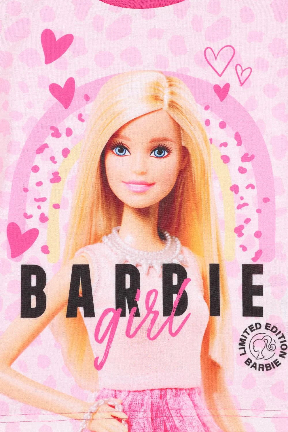 Girls Barbie Girl Long Leopard Print Pink Pyjamas 3 To 10 Years 3 Girls Barbie Girl Long Leopard Print Pink Pyjamas 3 To 10 Years - Image 3