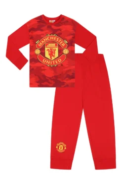 Boys Manchester United FC Red Camouflage Long Pyjamas 9 Boys Manchester United FC Red Camouflage Long Pyjamas -All Ages Fashion PJF231012 21