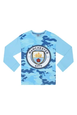 Boys Manchester City Blue Camouflage Long Pyjamas -All Ages Fashion PJF231012 27