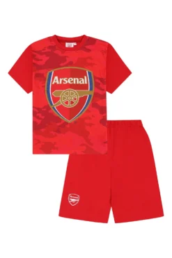 Boys Arsenal FC Red Camouflage Short Pyjamas -All Ages Fashion PJF231012 36
