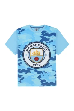 Boys Manchester City Blue Camouflage Short Pyjamas -All Ages Fashion PJF231012 47