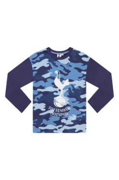 Boys Tottenham FC Spurs Blue Camouflage Long Pyjamas 10 Boys Tottenham FC Spurs Blue Camouflage Long Pyjamas -All Ages Fashion PJF231025 2