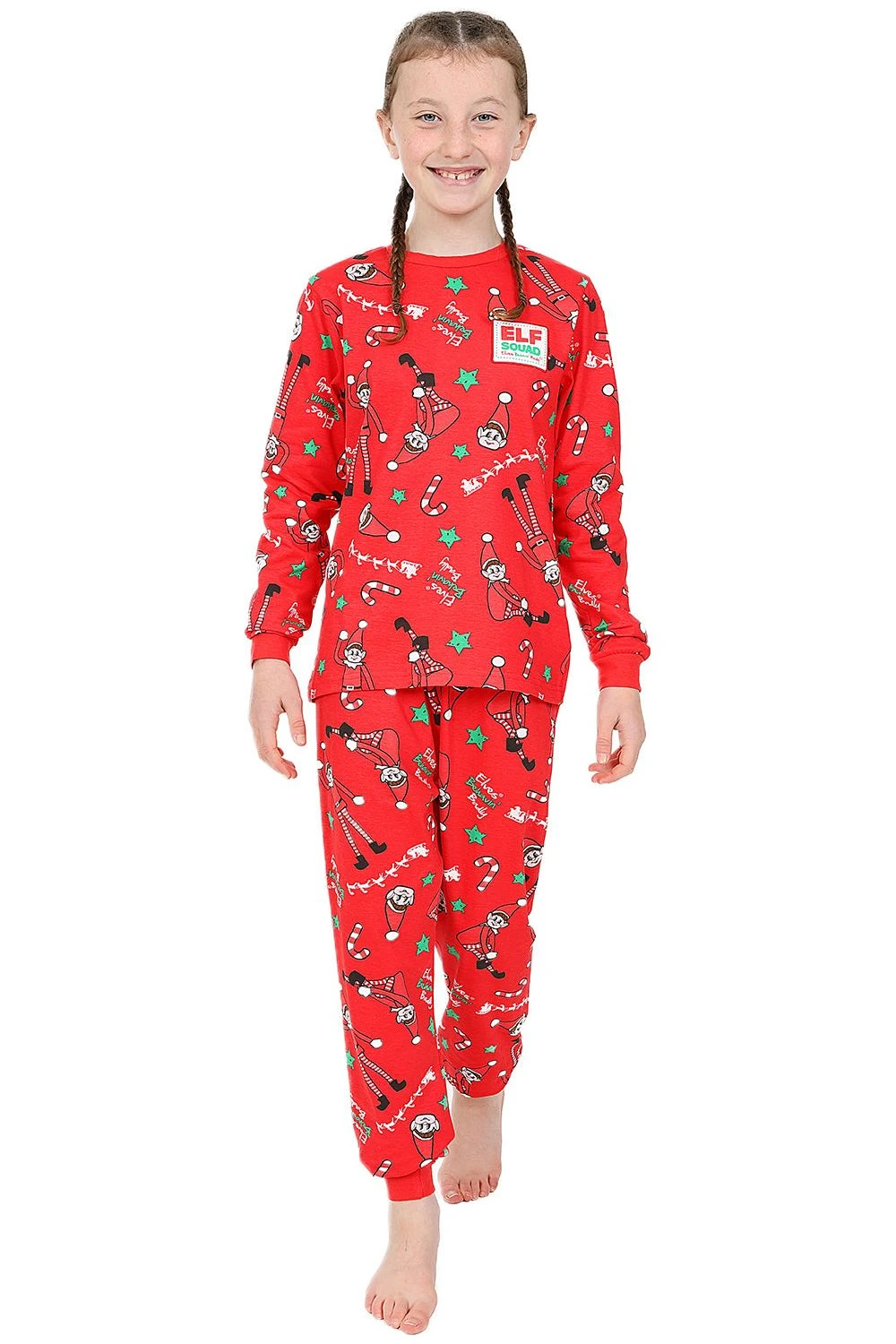 Official Elves Behavin' Badly Matching Family Christmas Long Pyjamas Red 3 Official Elves Behavin' Badly Matching Family Christmas Long Pyjamas Red - Image 3