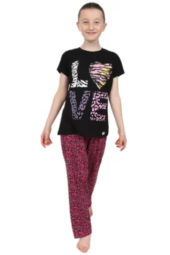 Cute Girl's Love Animal Print Long Pyjamas