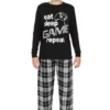Boys Eat Sleep Game Repeat Black Long Pyjamas