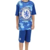 Boys Chelsea F.C Blue Camouflage Short Pyjamas